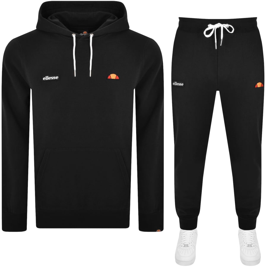Ellesse Traccota Hooded Logo Tracksuit Black Mainline Menswear Denmark